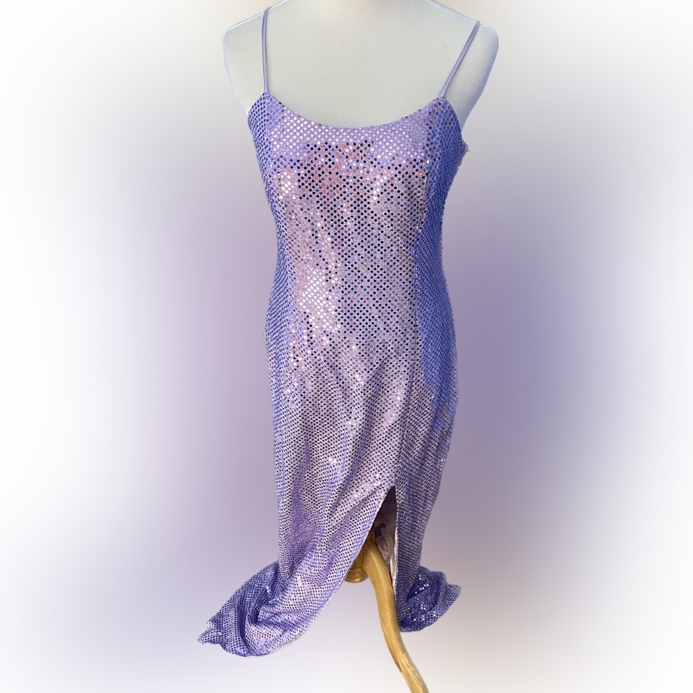 Roberta Bridal Purple Sequin Prom Dress (11/12)